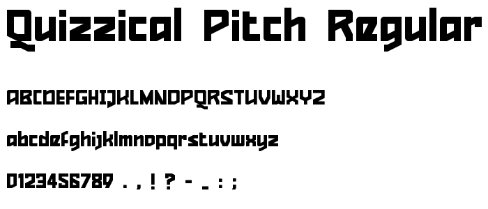 Quizzical Pitch Regular font